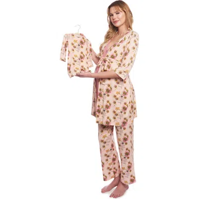 Everly Grey Analise During & After 5-piece Maternity/nursing Sleep Set For Mom & Baby