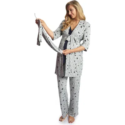 Everly Grey Analise During & After 5-piece Maternity/nursing Sleep Set For Mom & Baby