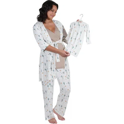 Everly Grey Analise During & After 5-piece Maternity/nursing Sleep Set For Mom & Baby