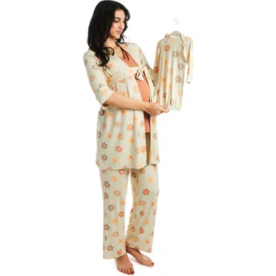 Everly Grey Analise During & After 5-piece Maternity/nursing Sleep Set For Mom & Baby