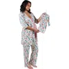 Everly Grey Analise During & After 5-piece Maternity/nursing Sleep Set For Mom & Baby In Gray
