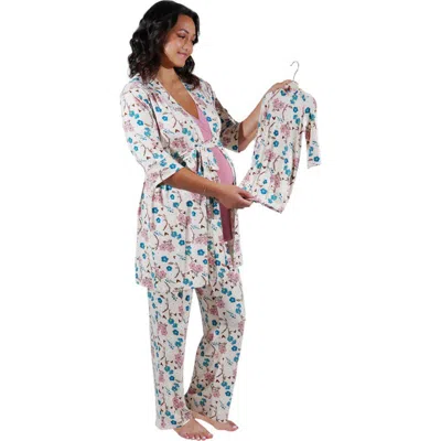 Everly Grey Analise During & After 5-piece Maternity/nursing Sleep Set For Mom & Baby