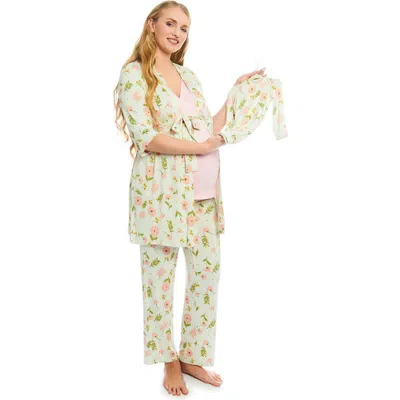 Everly Grey Analise During & After 5-piece Maternity/nursing Sleep Set For Mom & Baby