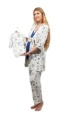 Everly Grey Analise During & After 5-piece Maternity/nursing Sleep Set For Mom & Baby In White
