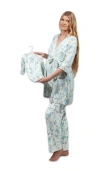 Everly Grey Analise During & After 5-piece Maternity/nursing Sleep Set For Mom & Baby In Blue