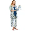 Everly Grey Analise During & After 5-piece Maternity/nursing Sleep Set For Mom & Baby In Blue