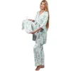 Everly Grey Analise During & After 5-piece Maternity/nursing Sleep Set For Mom & Baby In Blue