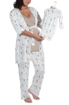 Everly Grey Analise During & After 5-piece Maternity/nursing Sleep Set In Rodeo