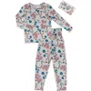 Everly Grey Kids'  Charlie Fitted Long Sleeve 3-piece Pajamas In Multi