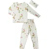 Everly Grey Kids'  Charlie Fitted Long Sleeve 3-piece Pajamas In Nude