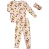 Everly Grey Kids'  Charlie Fitted Long Sleeve 3-piece Pajamas In Pink