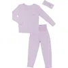 Everly Grey Kids'  Charlie Fitted Long Sleeve 3-piece Pajamas In Purple