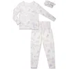 Everly Grey Kids'  Charlie Fitted Long Sleeve 3-piece Pajamas In Purple