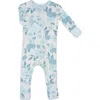 Everly Grey Babies'  Convertible Romper Fitted Long Sleeve Pajama In Blue