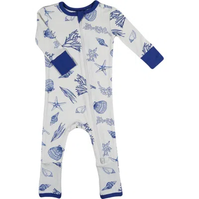 Everly Grey Babies'  Convertible Romper Fitted Long Sleeve Pajama In Blue