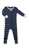 Everly Grey Convertible Romper Fitted Long Sleeve Pajama In Blue