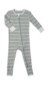 Everly Grey Babies'  Convertible Romper Fitted Long Sleeve Pajama In Gray