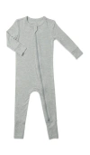 Everly Grey Babies'  Convertible Romper Fitted Long Sleeve Pajama In Gray
