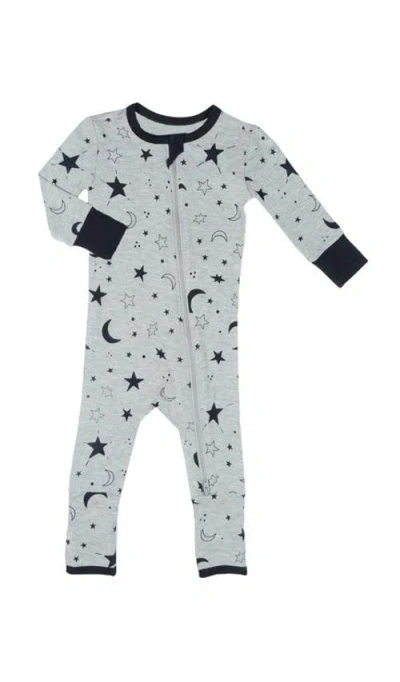 Everly Grey Babies'  Convertible Romper Fitted Long Sleeve Pajama In Gray