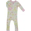 Everly Grey Convertible Romper Fitted Long Sleeve Pajama In Green