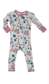 Everly Grey Babies'  Convertible Romper Fitted Long Sleeve Pajama In Pink