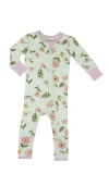 Everly Grey Babies'  Convertible Romper Fitted Long Sleeve Pajama In Pink