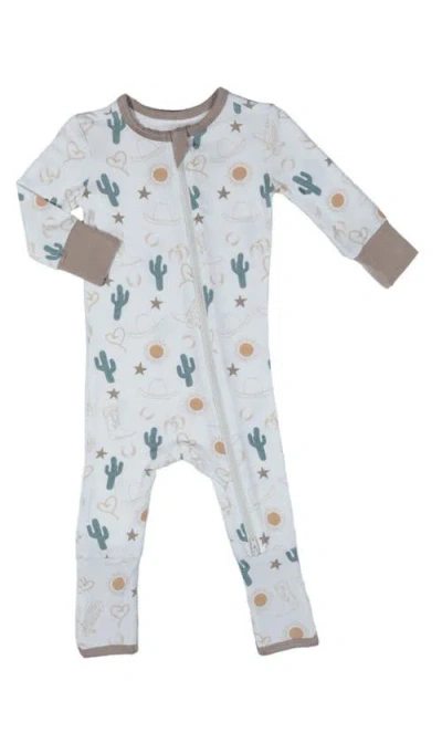 Everly Grey Babies'  Convertible Romper Fitted Long Sleeve Pajama In White