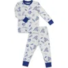 Everly Grey Kids'  Emerson Fitted Long Sleeve 2-piece Pajamas In Blue