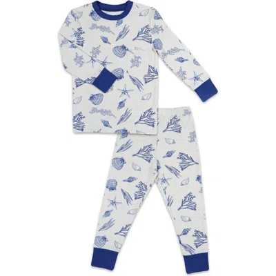 Everly Grey Kids'  Emerson Fitted Long Sleeve 2-piece Pajamas In Blue
