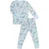 Everly Grey Kids'  Emerson Fitted Long Sleeve 2-piece Pajamas In Blue