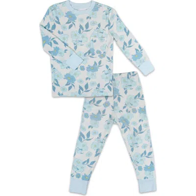 Everly Grey Kids'  Emerson Fitted Long Sleeve 2-piece Pajamas In Blue