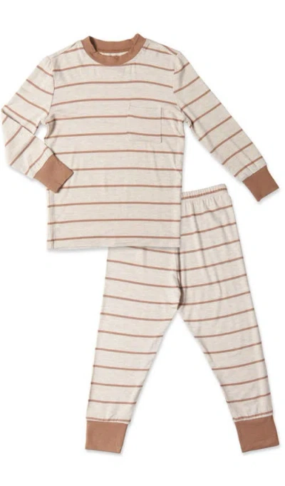 Everly Grey Babies'  Emerson Fitted Long Sleeve 2-piece Pajamas In Brown