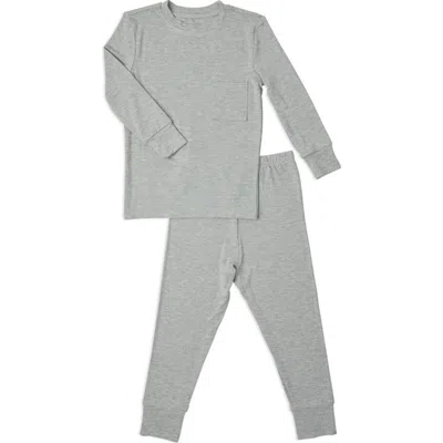 Everly Grey Kids'  Emerson Fitted Long Sleeve 2-piece Pajamas In Gray