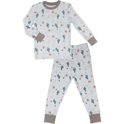 Everly Grey Kids'  Emerson Fitted Long Sleeve 2-piece Pajamas In Gray