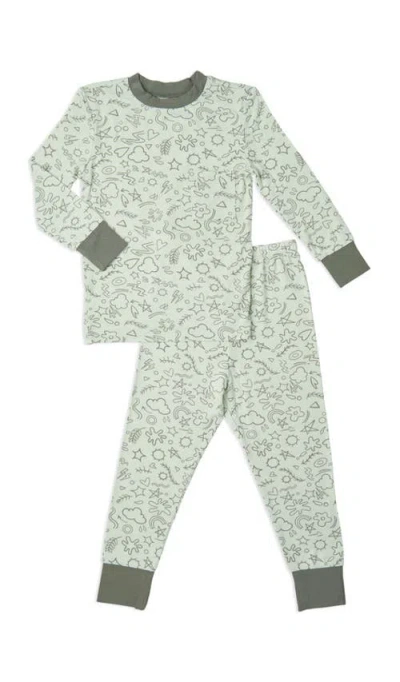 Everly Grey Babies'  Emerson Fitted Long Sleeve 2-piece Pajamas In Green