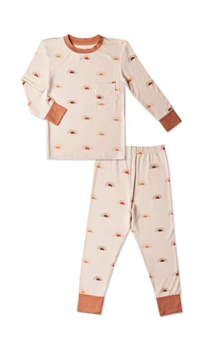 Everly Grey Babies'  Emerson Fitted Long Sleeve 2-piece Pajamas In Neutral