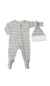 Everly Grey Kids'  Jersey Long Sleeve Footie & Hat Set In Gray