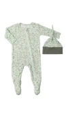 Everly Grey Kids'  Jersey Long Sleeve Footie & Hat Set In Green