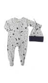 Everly Grey Kids'  Jersey Long Sleeve Footie & Hat Set In Multi