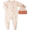 Everly Grey Jersey Long Sleeve Footie & Hat Set In Neutral