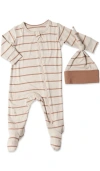 Everly Grey Kids'  Jersey Long Sleeve Footie & Hat Set In Neutral