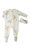 Everly Grey Baby Grey By  Knotted Gown & Headband Set In Green
