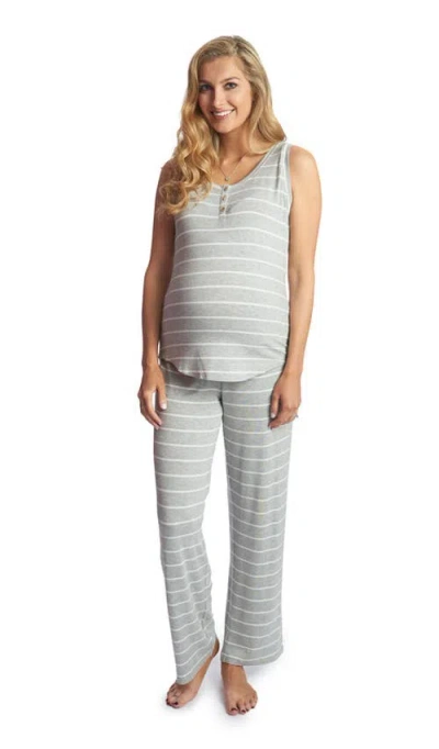 Everly Grey Joy During & After 2-piece Maternity/nursing Sleep Set