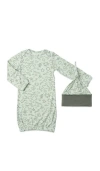 Everly Grey Babies'  Long Sleeve Gown & Hat Set In Neutral