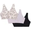 Everly Grey Paisley During & After 3-piece Maternity/nursing Sleep Bras In Multi