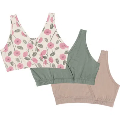 Everly Grey Paisley During & After 3-piece Maternity/nursing Sleep Bras In Multi