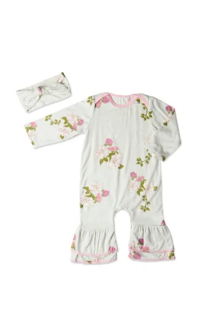EVERLY GREY EVERLY GREY RUFFLE ROMPER & HEAD WRAP SET