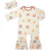 Everly Grey Babies'  Ruffle Romper & Head Wrap Set In Multi