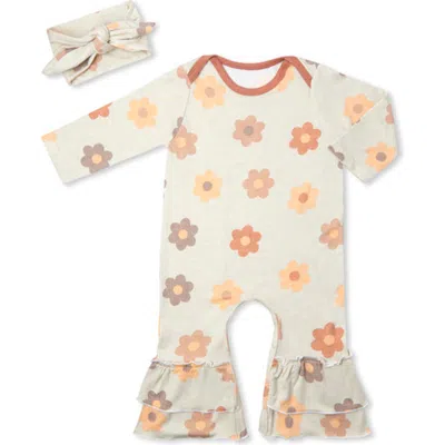 Everly Grey Babies'  Ruffle Romper & Head Wrap Set In Multi