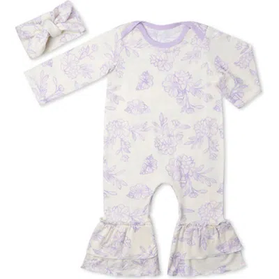 Everly Grey Babies'  Ruffle Romper & Head Wrap Set In Multi